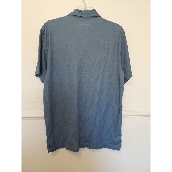 Travis Mathew Shirt Men's M Blue Logo on back stretch Collar Quarter Button - Picture 9 of 15